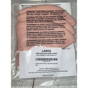 Rose Gold 3 Pack Face Mask Reusable